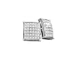 1/2 CTW .White Gold Pave Set Diamond Stud Earrings