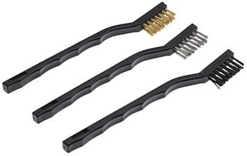 Stainless Brass Wire Nylon Brush Engine Cleaning Set for Cars (3-Piece)