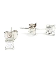 10k Gold Princess-Cut Diamond Studs (1/4 cttw, J-K Color, I2-I3 Clarity)