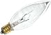 25 watt 130 volt B9.5 Candelabra E12 Base Petite Torpedo Clear Incandescent Light Bulb
