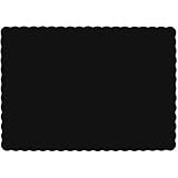 Jet Solid Color Paper Placemats, 10 x 14", Black