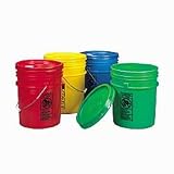 4 Open Head Pail Bucket Hazardous Material - Red, Yellow, Green or Blue
