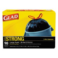 GLAD 70313 Drawstring Outdoor 30-Gallon Trash Bags, 1.1 Mil, 30