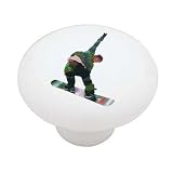 Snowboard Stunts Decorative High Gloss Ceramic Drawer Knob