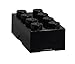 Room Copenhagen LEGO Lunch Box, 7.8” x 3.9” x 2.9”, Black