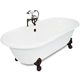 American Bath Factory P1-WC-07 Winston Bathtub Package 07 in White with Old World Copper Ball and Cl