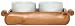 Smooth Wood Tray with Two Round Ceramic Bowls 11 1/2" x 6 1/2" x 2 1/2"H