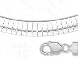 Sterling Silver 16 Inch X 8.0 mm Omega Necklace - Italian