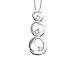 Circle Diamond Heart Pendant 1/10 Carat (ctw) in White Gold with Chain