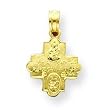 14k Miniature Four Way Medal Pendant