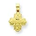14k Miniature Four Way Medal Pendant