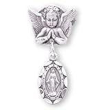 Sterling Silver Guardian Angel Miraculous Medal Pin