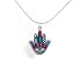 Jewelry : Petite Blue Hamsa Necklace from the Artazia Collection #624 JN MN