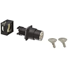 Siemens 3SB31 10-4MD01 CES Key Operated Switch, 2 Keys, 2 Positions, SSG 10 Lock, Momentary Operation, Spring Return From Right, O-I Switching Sequence, 50 Degree Operating Angle, O Key Release Position