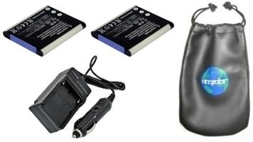 ValuePack (2 Count): Digital Replacement Battery PLUS Mini Battery Travel Charger for Specific Digital Camera and Camcorder Models / Compatible with CASIO NP-120, Exilim: EX-S200, EX-S200BE, EX-S200BK, EX-S200EO, EX-S200PK, EX-S200SR Charges with Intelligent Charge Technology - Includes Car Adapter, TWO Batteries and ONE Leatherette Camera / Lens Accessories Pouch