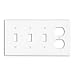 Leviton P38-W 4-Gang 3-Toggle 1-Duplex Device Combination Wallplate, Standard Size, White