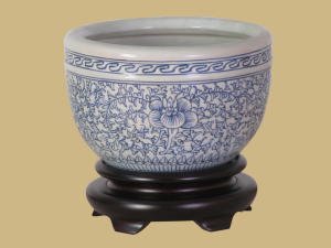 BLUE & WHITE BOWL WITH BASE