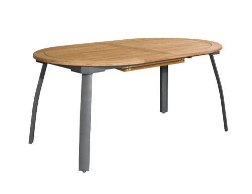 Siena Garden 499094 Ausziehtisch Art, graphit Teakholzplatt L 170/220 x B 100 x H 74 cm