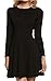 Meaneor Women's Long Sleeve Casual Slim Fit and Flare Round Party Neckline Dress