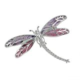 Handmade sterling silver and plique-a-jour enamel dragonfly pin or brooch.