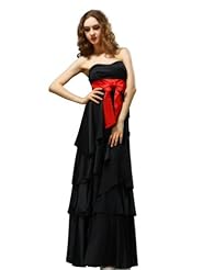 Strapless Tank Polyester    Dress With a Bow(s) and Ruffles