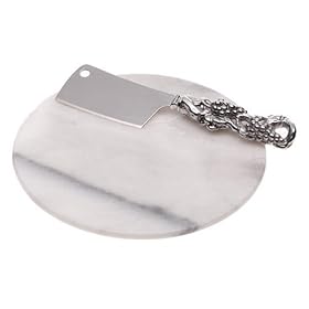 Arthur Court Grape Cheese Knife with 7-Inch Round White Marble Cheese Board by 