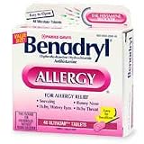 Benadryl Allergy Relief Ultratab Tablets, 48-Count Boxes (Pack of 3)