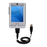 Coiled Power Hot Sync and Charge USB Data Cable w/ Tip Exchange for the Dell Axim x3 - Gomadic Brand