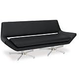 Avenue Six Yield Black Vinyl 72" Loveseat