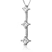 14k White Gold 3-Stone Princess Cut Diamond Pendant Necklace (GH, SI-I, 0.25 carat)-Yellow Gold Available