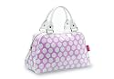 Childrens bowling bag style handbag in pink and white polka dot design Tantrums range designed by Lulu