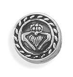 Sterling Silver Charm Bracelet Bead Claddagh Heart Crown Hands Celtic Compatible with Pandora, Zable, Troll, More