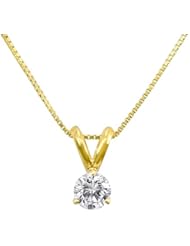 IGI Certified 18k Gold Round-Cut 3-Prong Diamond Solitaire Pendant (3/4 cttw, G-H Color, SI1-SI2 Clarity), 18"