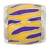 LSU Gold TIGER PRINT Sterling Silver European Style Charm College Bead