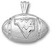 West Virginia Mountaineers Solid Sterling Silver ''WV'' Football Pendant