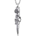 Rose and Heart Design Stainless Steel Bullet Pendant Necklace