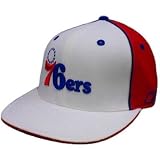 NBA HAT CAP FLAT BILL PHILADELPHIA 76ERS REEBOK FITTED SIZE 7 1/8 WHITE BLUE RED