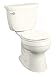 Kohler K-3497-T-96 Cimarron Comfort Height Two-Piece Round-Front Toilet with Tank Cover Locks and Left-Hand Trip Lever, Less Seat, Biscuit
