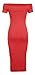 Forever Womens Cap Sleeves Plain Off Shoulder Stretchy Midi Dress