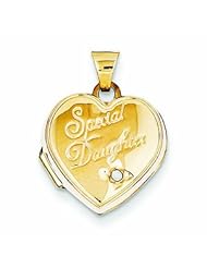 Genuine 14K Yellow Gold 15mm Heart Diamond Special Daughter Locket 0.7 Grams Of Gold 100% Satisfaction Guaranteed.