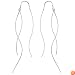 Sterling Silver Long Triple Curved Bar Ear Thread Earring