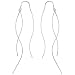 Jewelry : Sterling Silver Long Triple Curved Bar Ear Thread Earring
