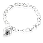 Sterling Silver Heart Link Bracelet
