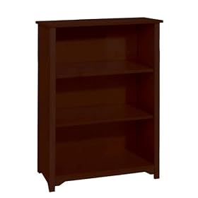 Oxford 36 Inch Dark Cherry Three Shelf Open Bookcase, THREE-SHELF 36W, MERLOT by Home Decorators Collection