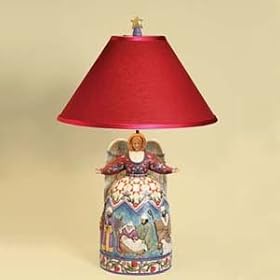 Jim Shore Heartwood Creek LARGE Nativity Angel Lamp with Lampshade by Jim Shore
