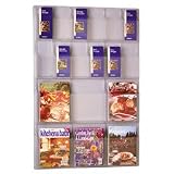 Office Products : Safco 5600CL Clear Plastic Literature Display Wall Rack for 12 Pamp./6 Mag., 30w x45h