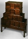 Leslie Dame Wood 15 Drawer CD, DVD Storage Cabinet Apothecary Style CD-375 Walnut