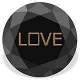 Big 31.60 ct Black AA Quality Love Alphabet Diamond With 14k YG Filling
