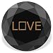 Big 31.60 ct Black AA Quality Love Alphabet Diamond With 14k YG Filling