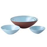 Brown/Blue Nesting Bowls - Set of 5